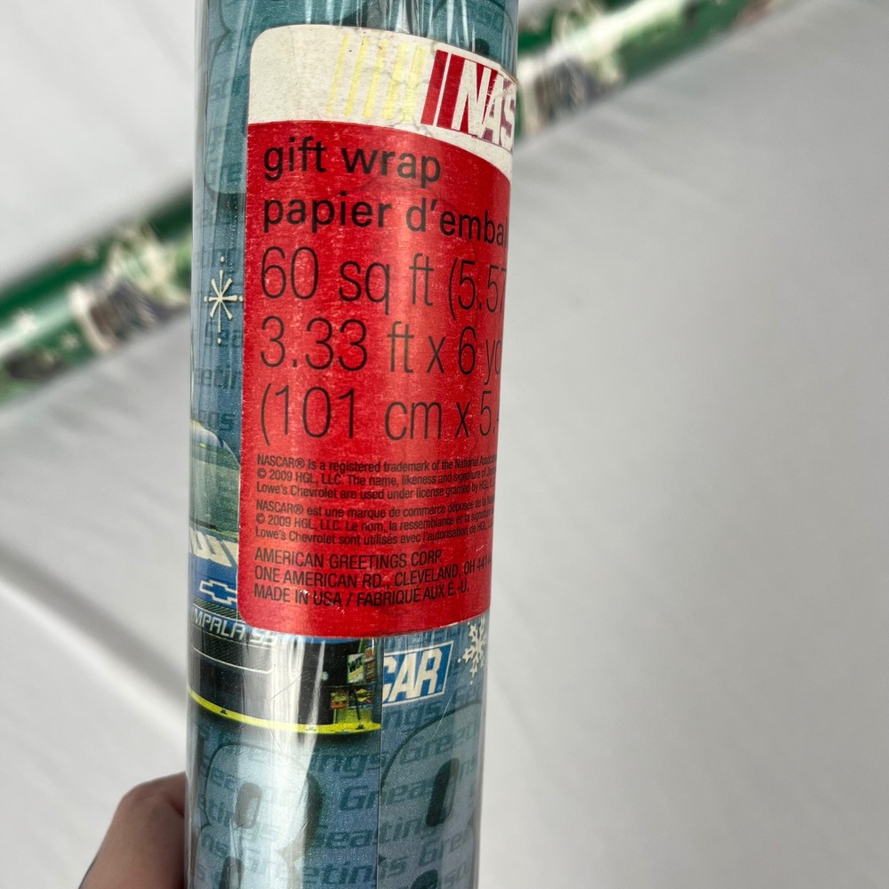 Y2K Jimmie Johnson NASCAR 48 Christmas Holiday Gift Wrapping Paper Roll 60ft NWT - Picture 3 of 9